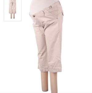 Old Navy Maternity Low Waist Cropped Khaki Pants Women's Size 8 Adjustable Waist